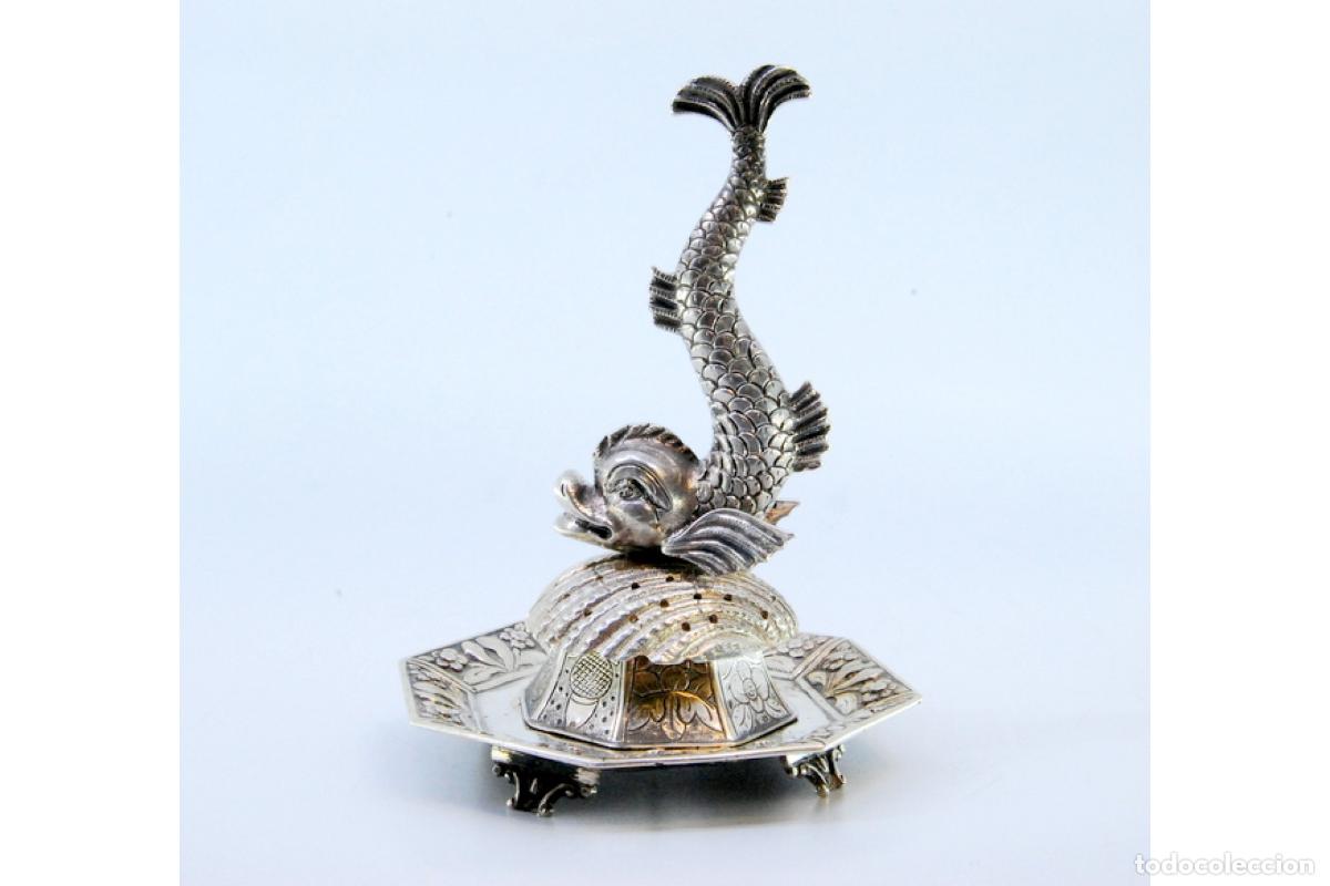 Antig&uuml;edades: Palillero de plata - Sirena y concha - Foto 3