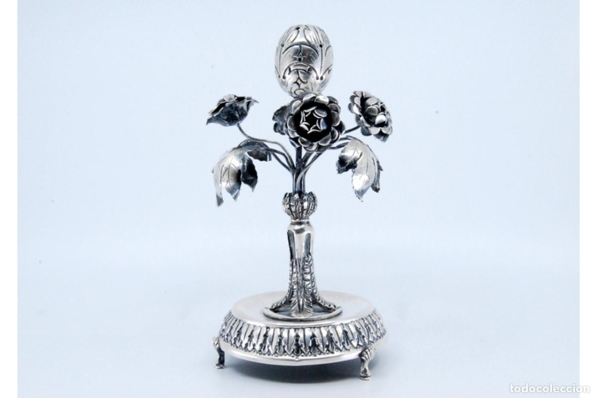 Antig&uuml;edades: Palillero de plata - Flores y nueces - Foto 10
