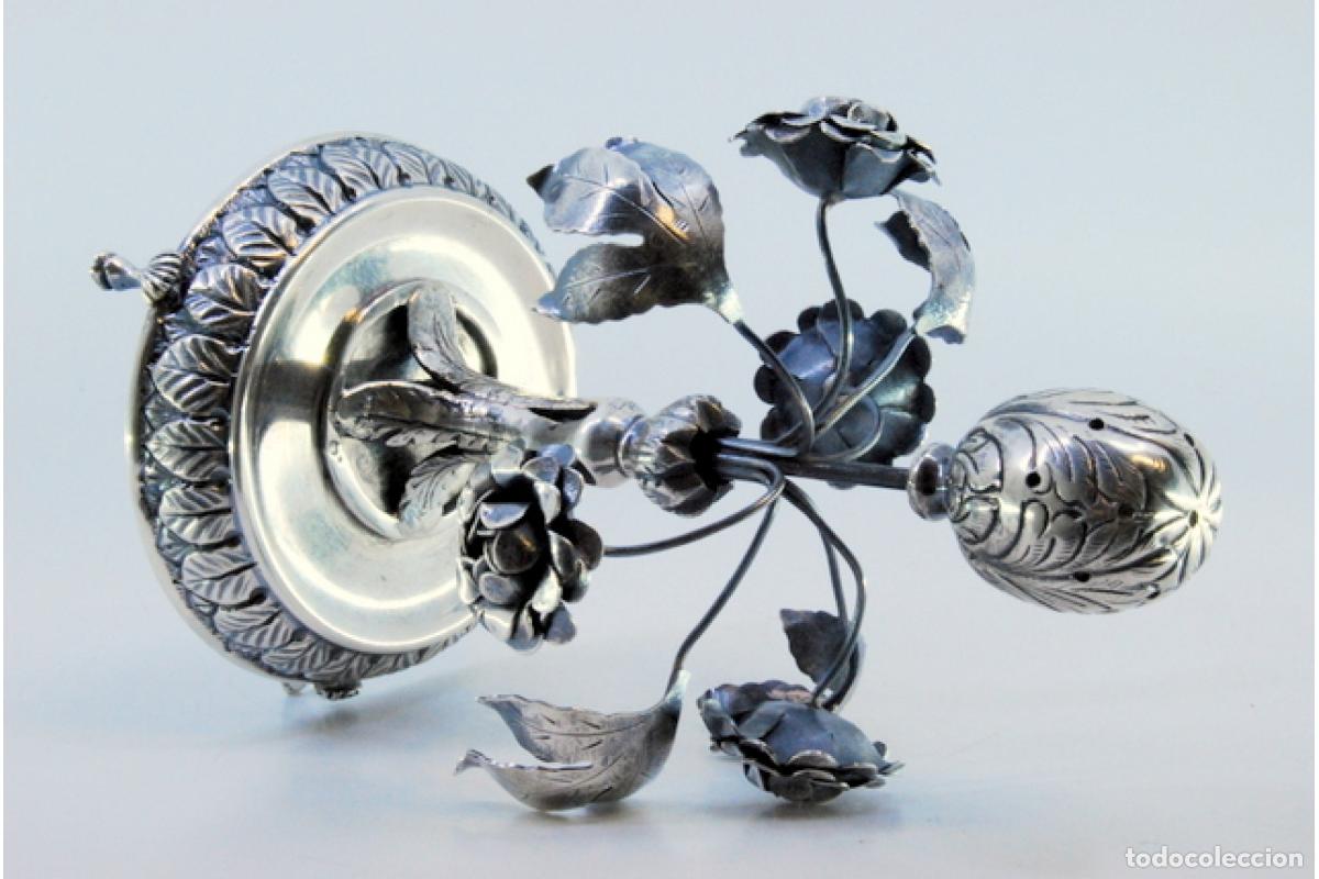 Antig&uuml;edades: Palillero de plata - Flores - Foto 3