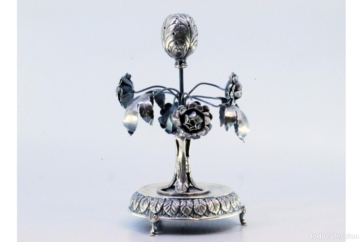 Antig&uuml;edades: Palillero de plata - Flores - Foto 5