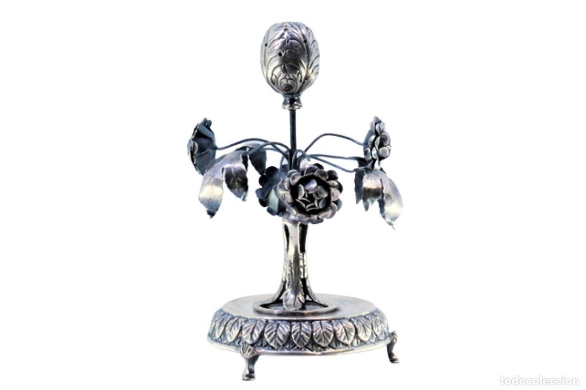 Antig&uuml;edades: Palillero de plata - Flores - Foto 1