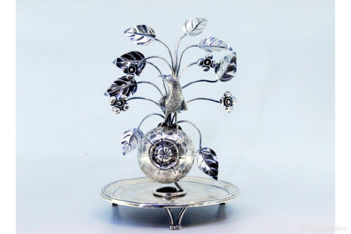 Antig&uuml;edades: Palillero de plata - Flores - Foto 2
