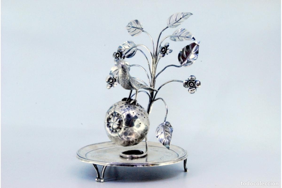 Antig&uuml;edades: Palillero de plata - Flores - Foto 3