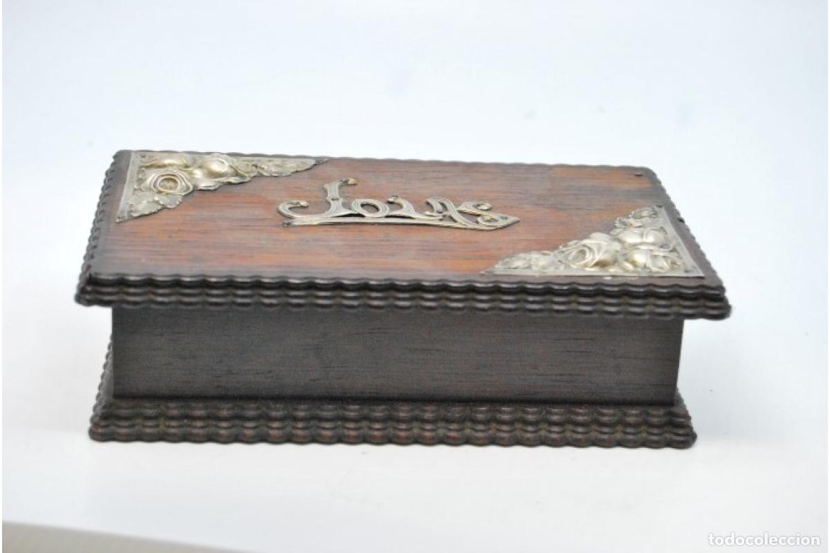 Antig&uuml;edades: Joyero, fabricado en madera y plata. - Foto 6