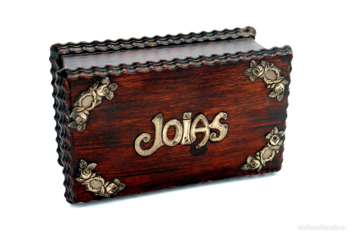 Antig&uuml;edades: Joyero, fabricado en madera y plata. - Foto 3