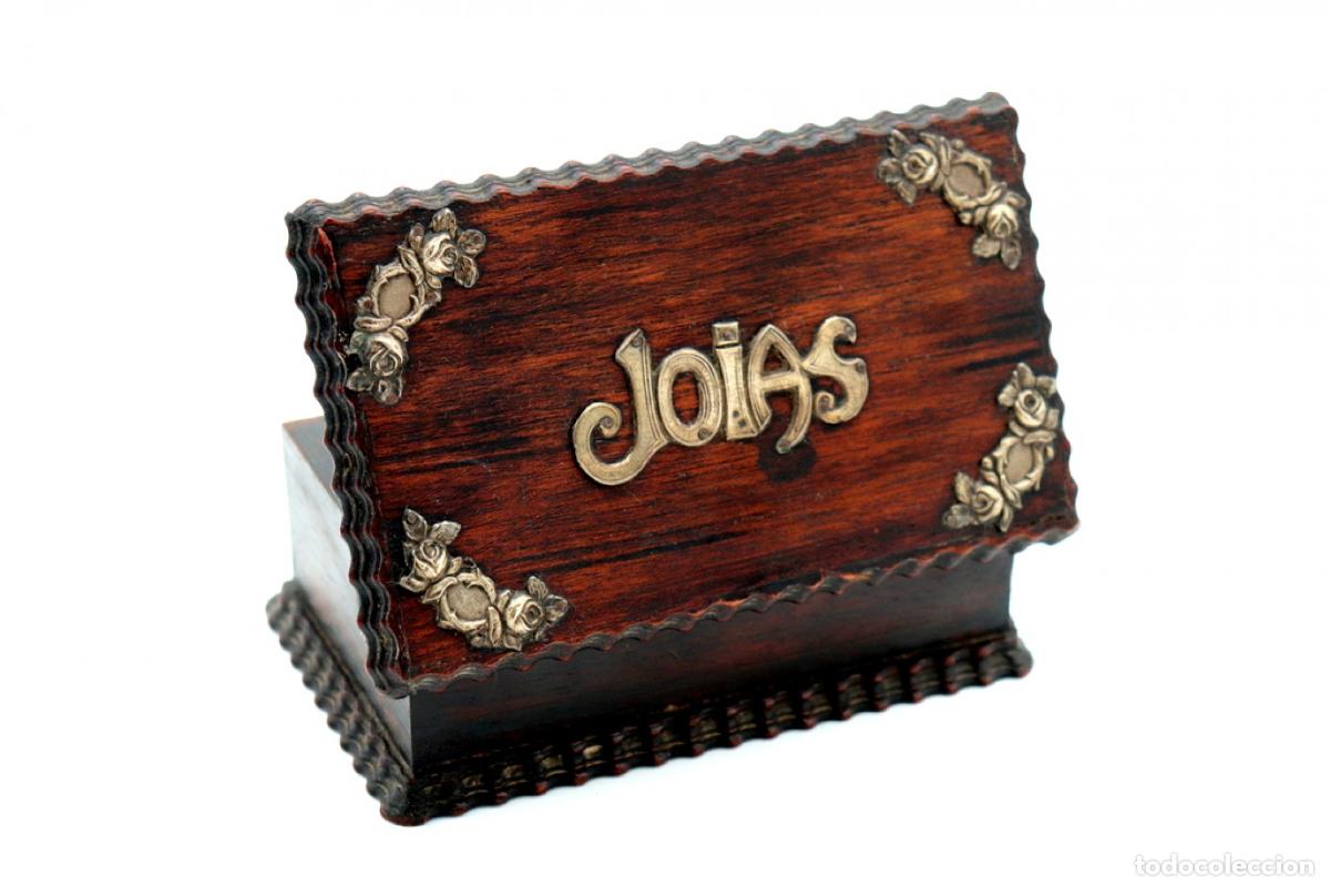 Antig&uuml;edades: Joyero, fabricado en madera y plata. - Foto 6