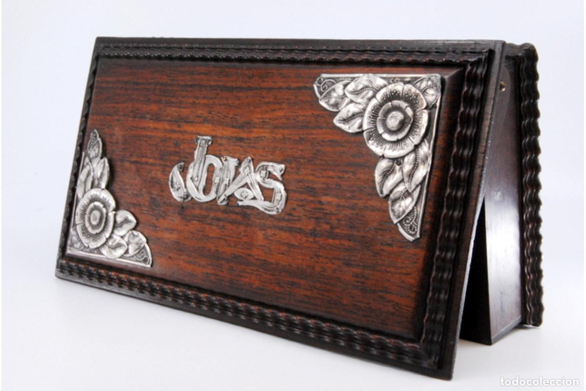 Antig&uuml;edades: Joyero, fabricado en madera y plata. - Foto 4