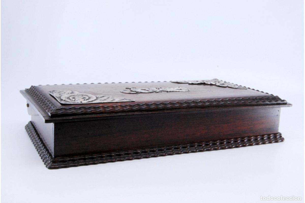 Antig&uuml;edades: Joyero, fabricado en madera y plata. - Foto 8