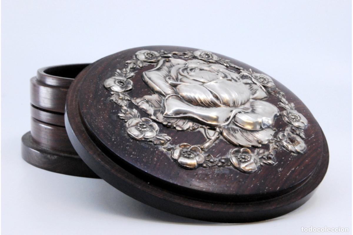 Antig&uuml;edades: Joyero, fabricado en madera y plata. - Foto 3