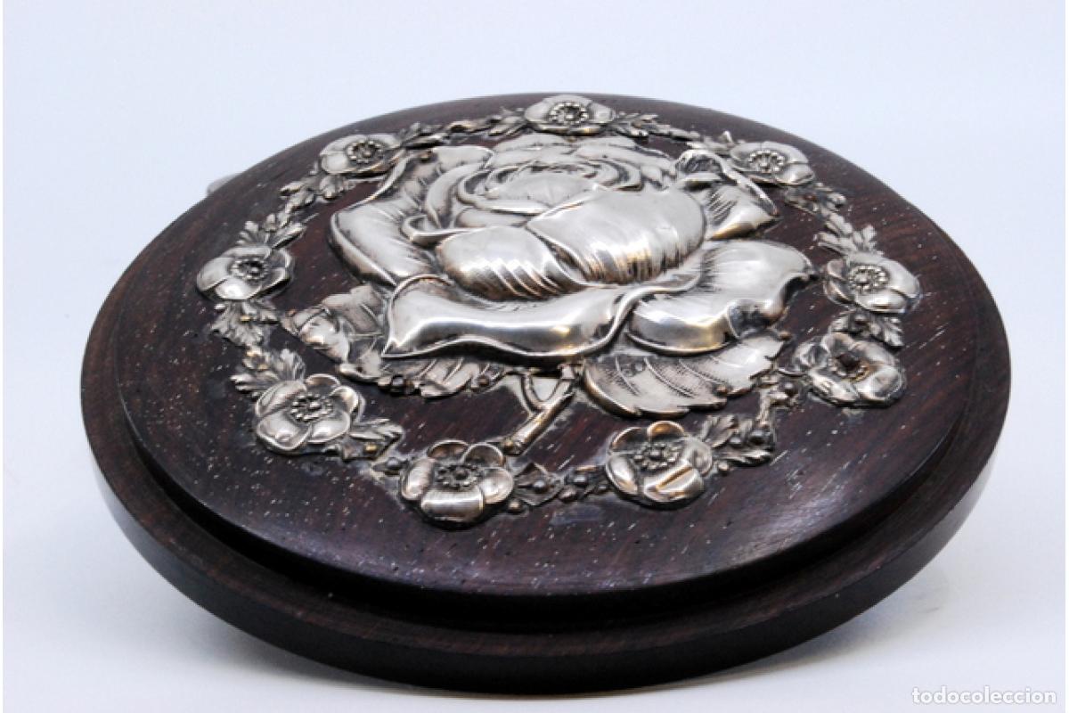 Antig&uuml;edades: Joyero, fabricado en madera y plata. - Foto 6