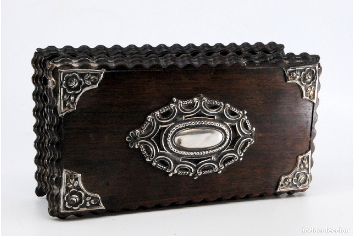 Antig&uuml;edades: Joyero, fabricado en madera y plata. - Foto 5