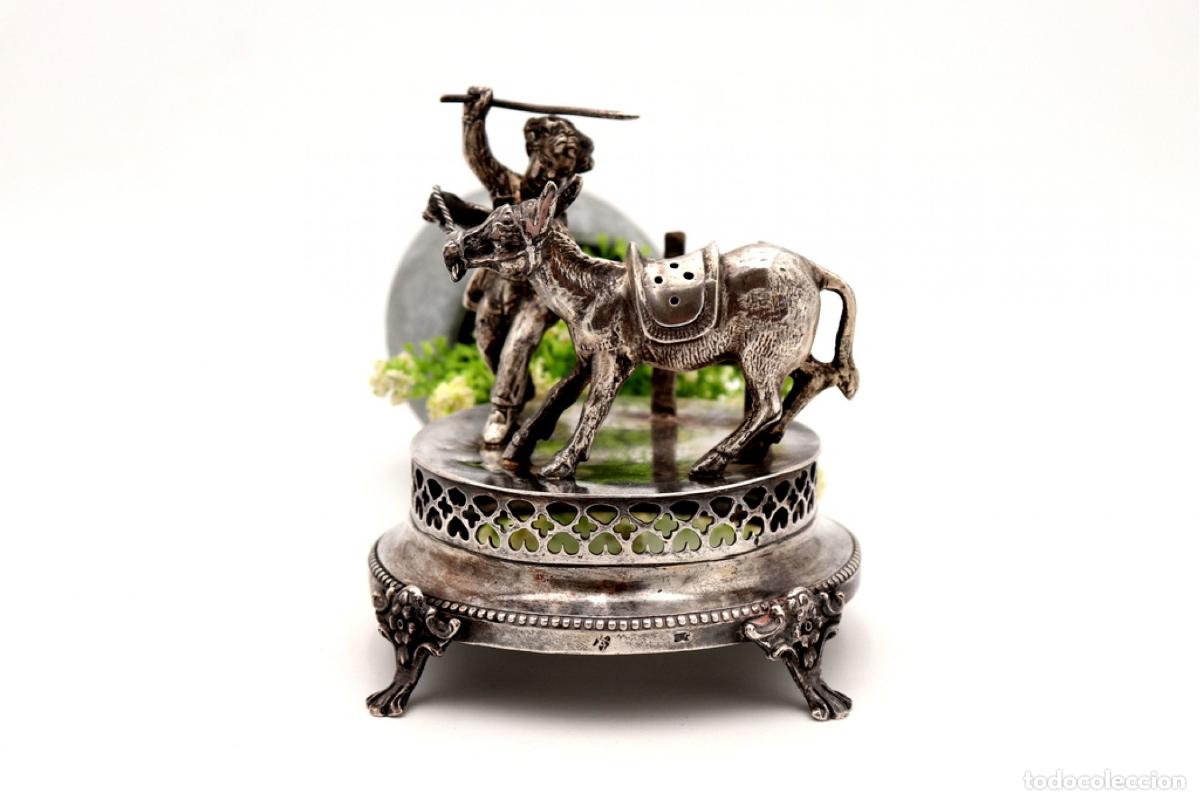 Antiquit&eacute;s: Palillero de plata - Ni&ntilde;o y burro