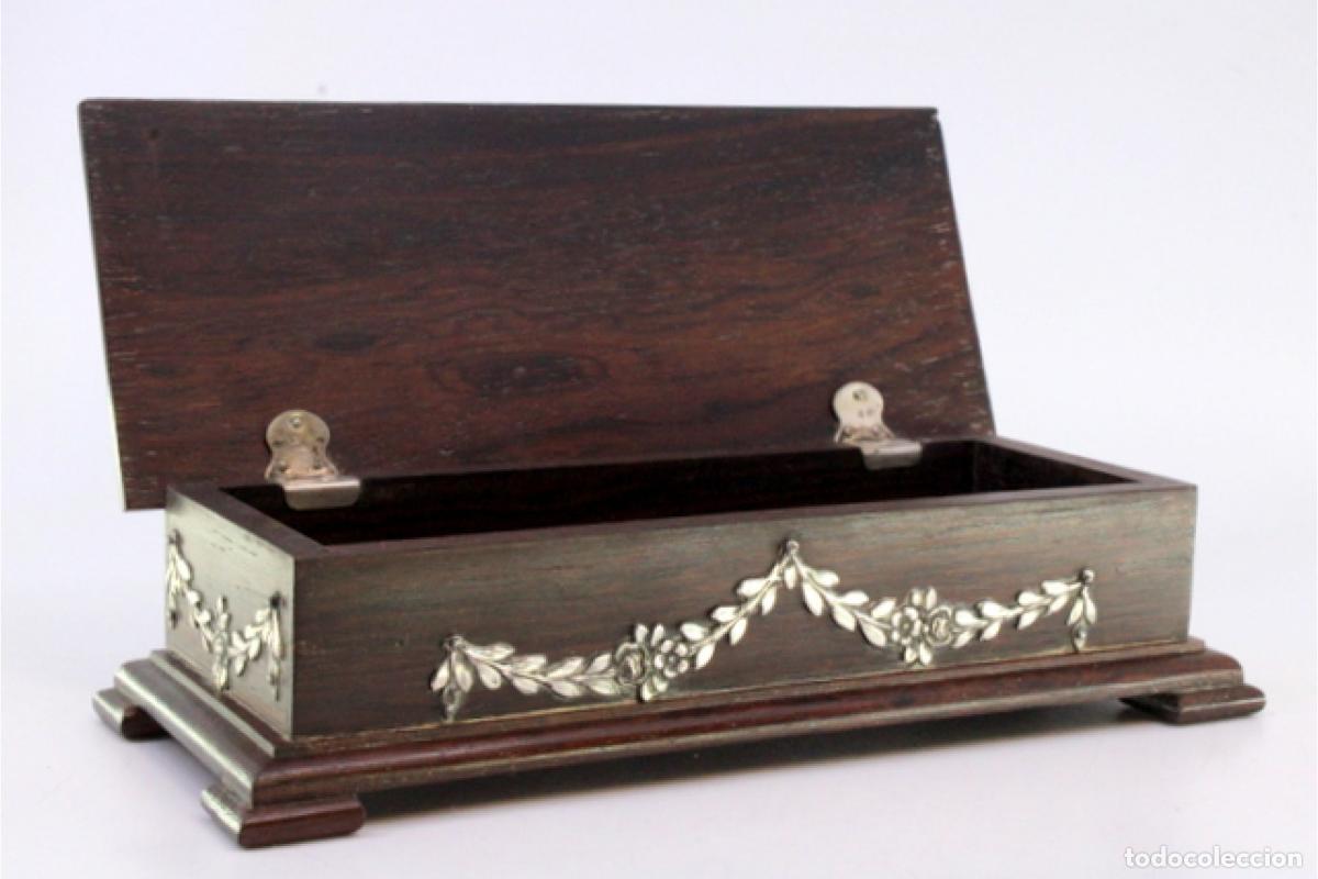 Antig&uuml;edades: Joyero, fabricado en madera y plata. - Foto 5