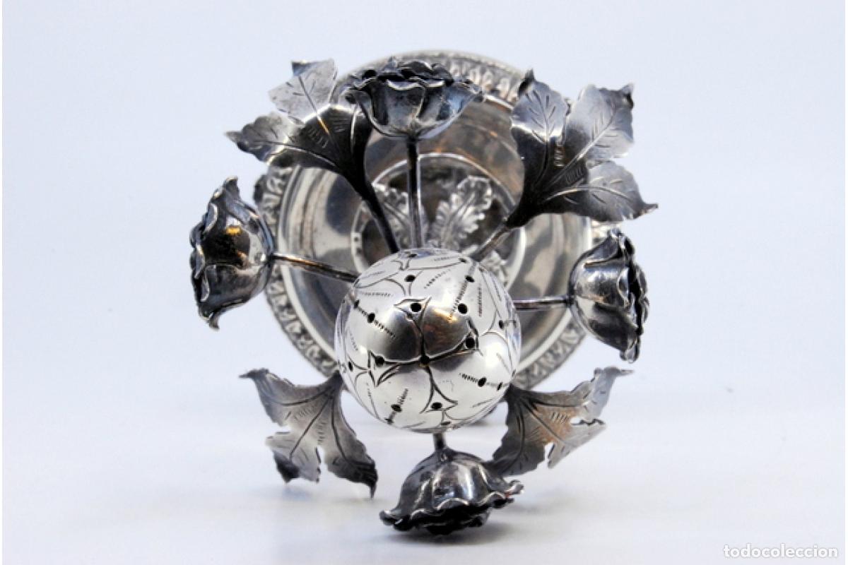 Antig&uuml;edades: Palillero de plata - Flores - Foto 4