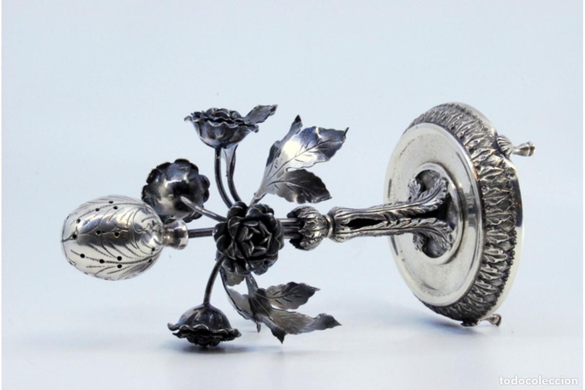 Antig&uuml;edades: Palillero de plata - Flores - Foto 6