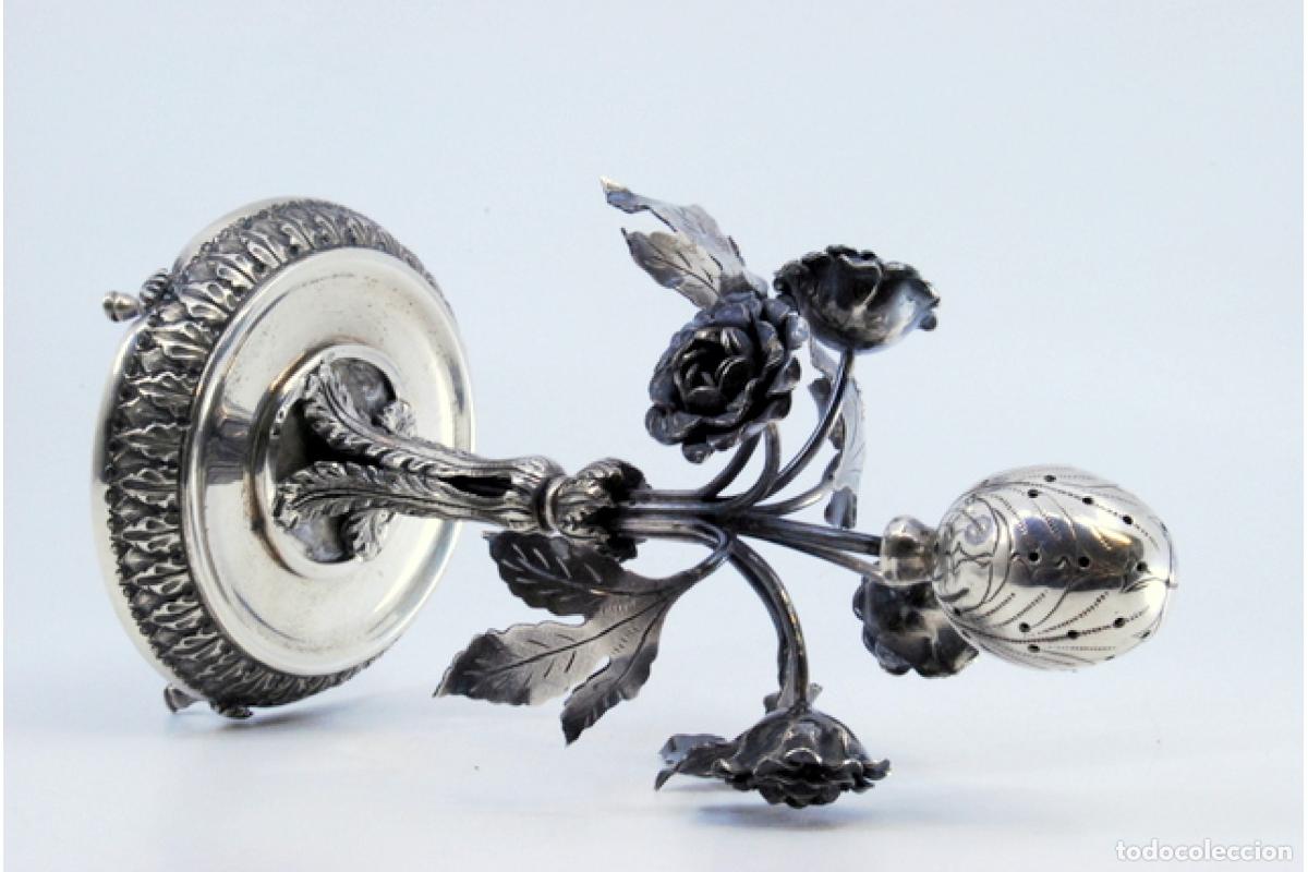 Antig&uuml;edades: Palillero de plata - Flores - Foto 7