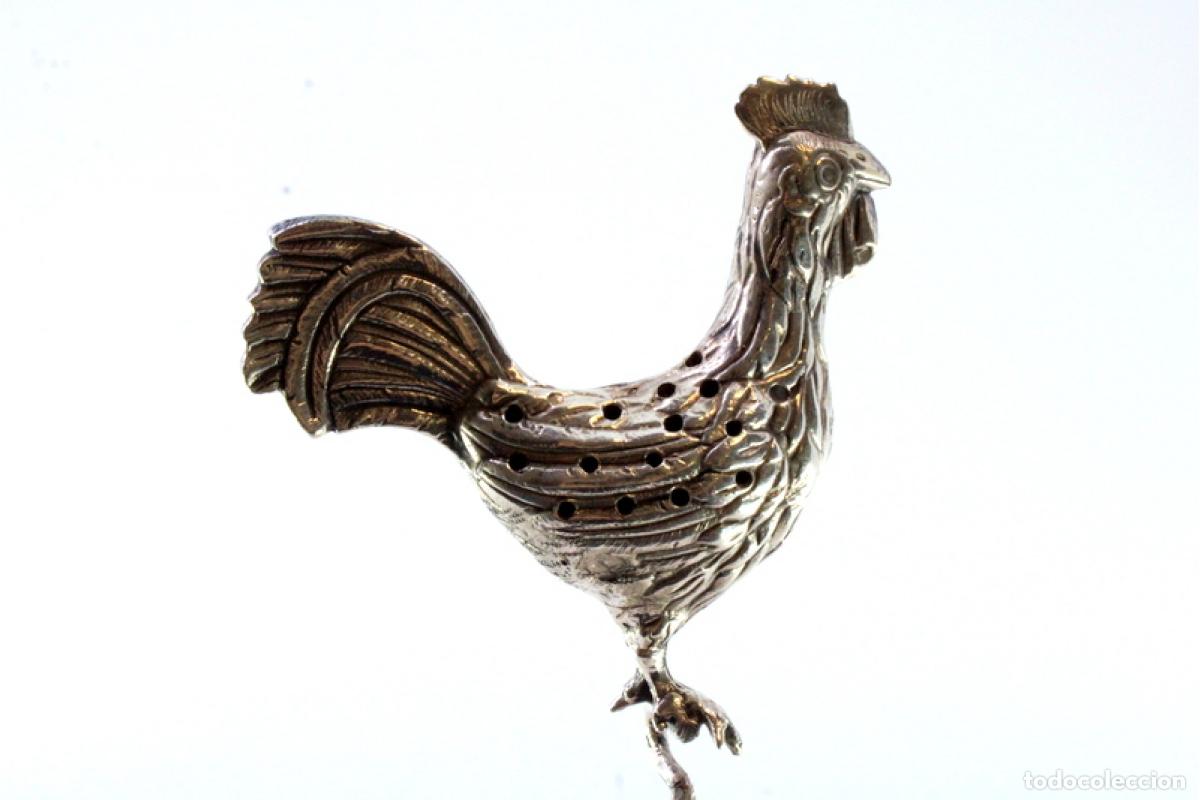 Antig&uuml;edades: Palillero de plata - Gallo - Foto 5