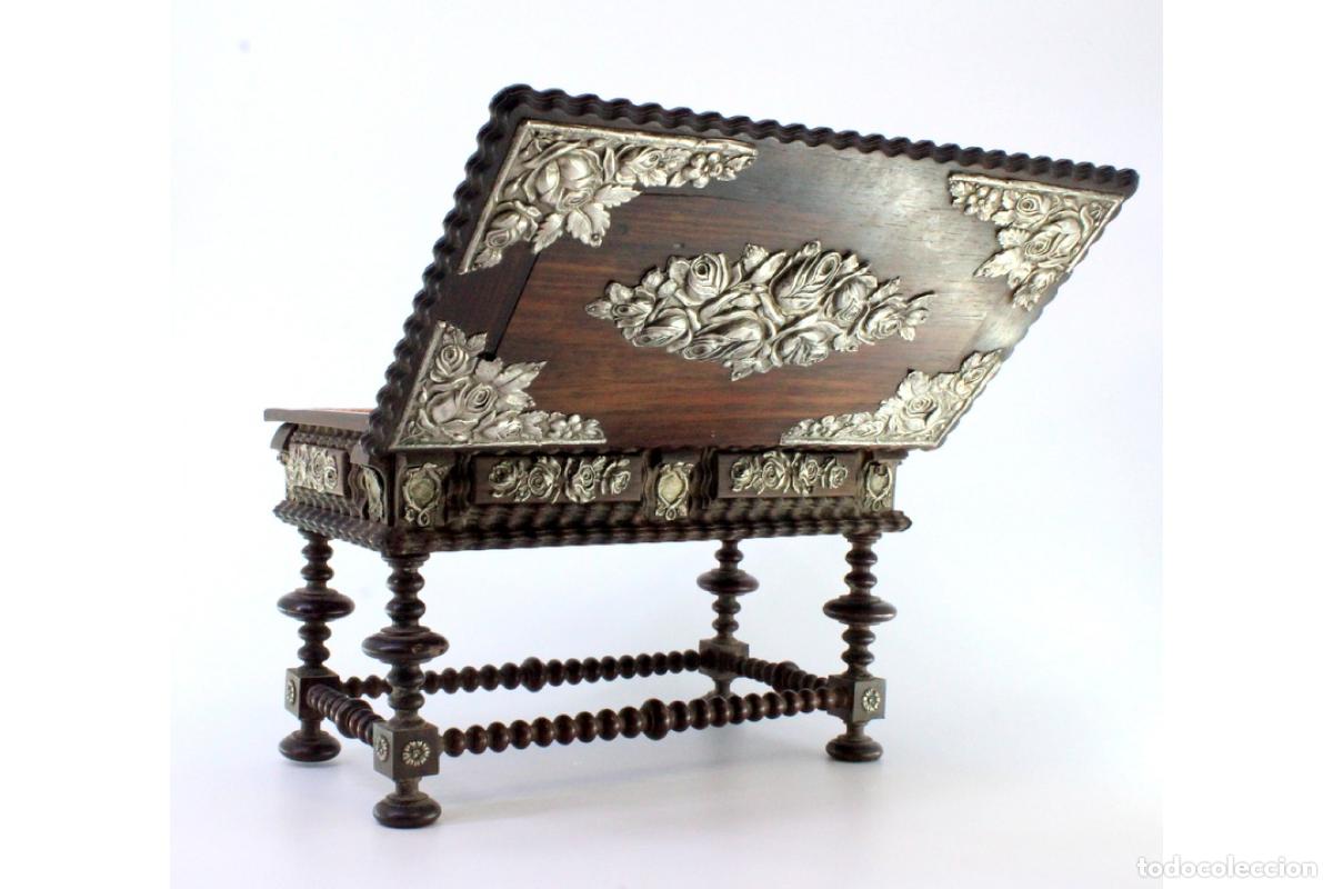 Antig&uuml;edades: Joyero, fabricado en madera y plata. - Foto 4