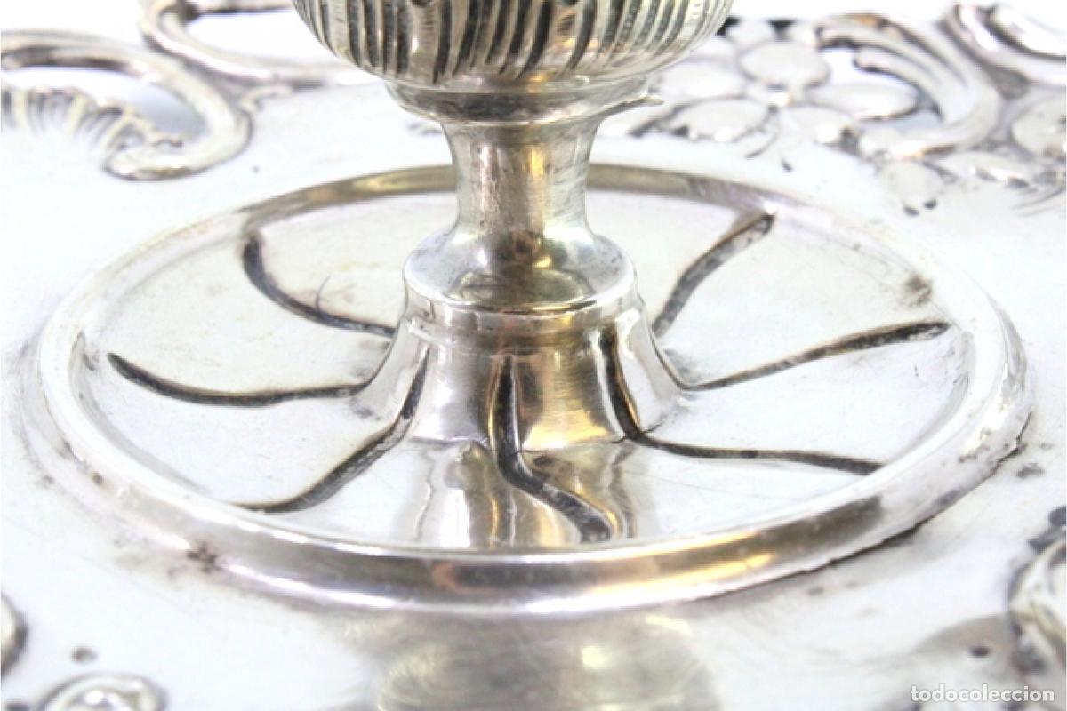 Antig&uuml;edades: Candelero de mano, en plata - Foto 5