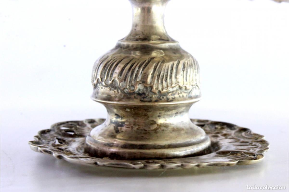 Antig&uuml;edades: Candelero de mano, en plata - Foto 7