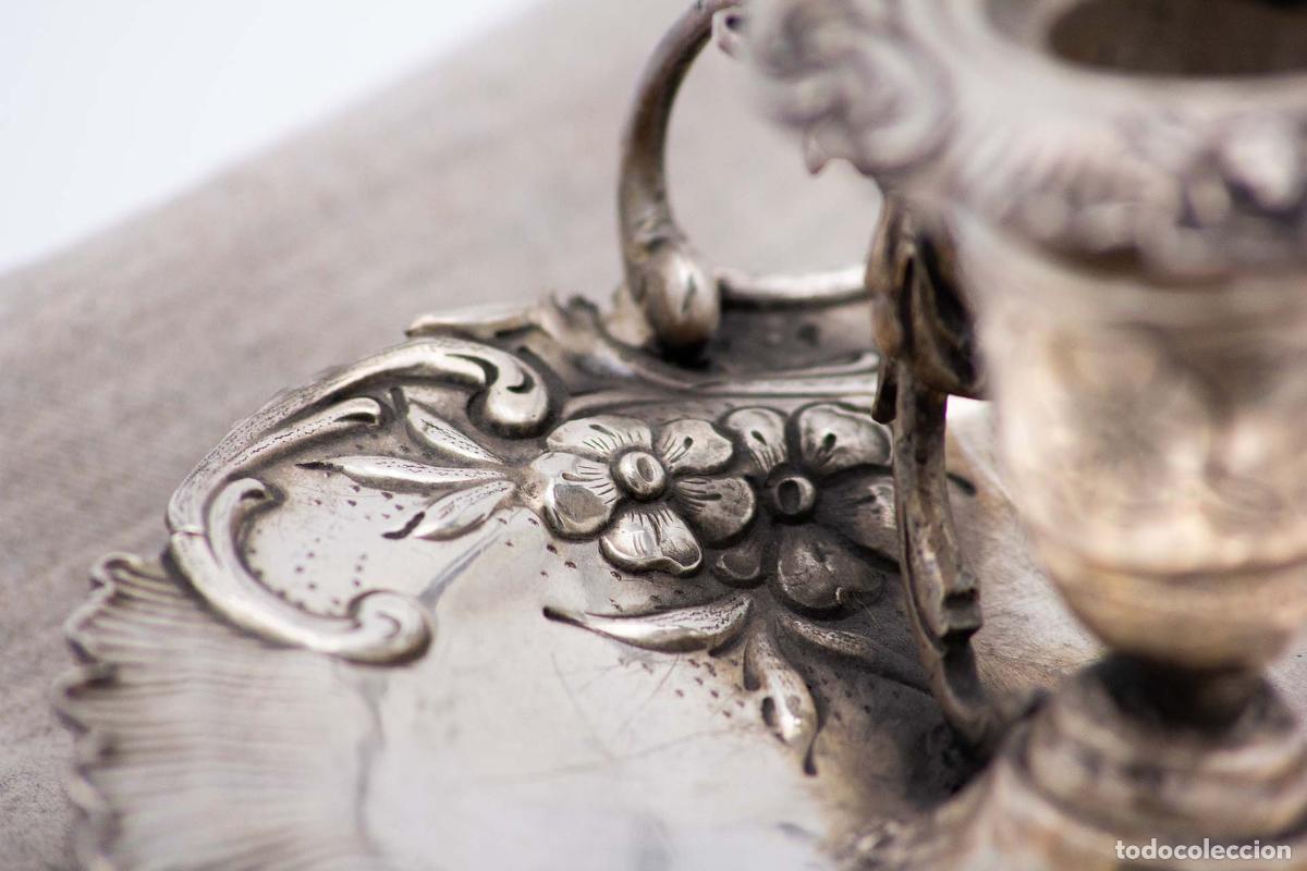 Antig&uuml;edades: Candelero de mano, en plata - Foto 3