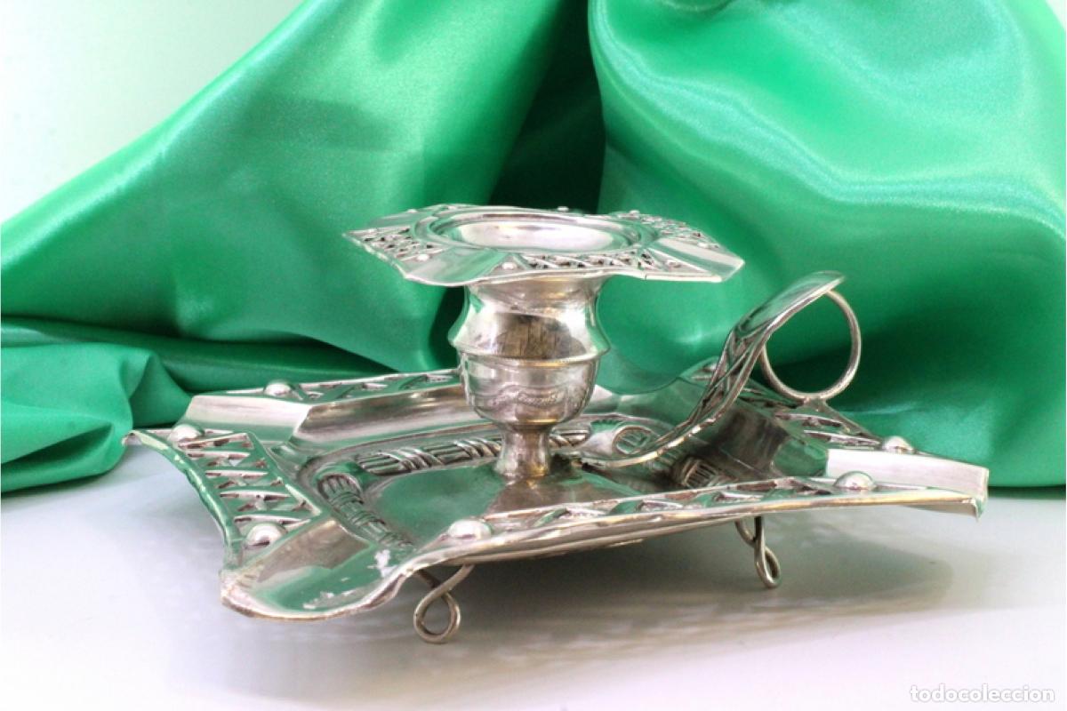 Antig&uuml;edades: Candelero de mano, en plata - Foto 7