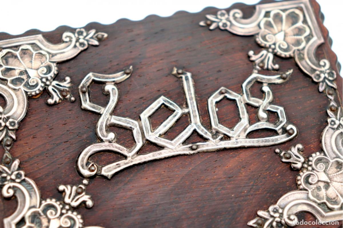 Antig&uuml;edades: Caja de sellos, fabricada en madera y plata. - Foto 5