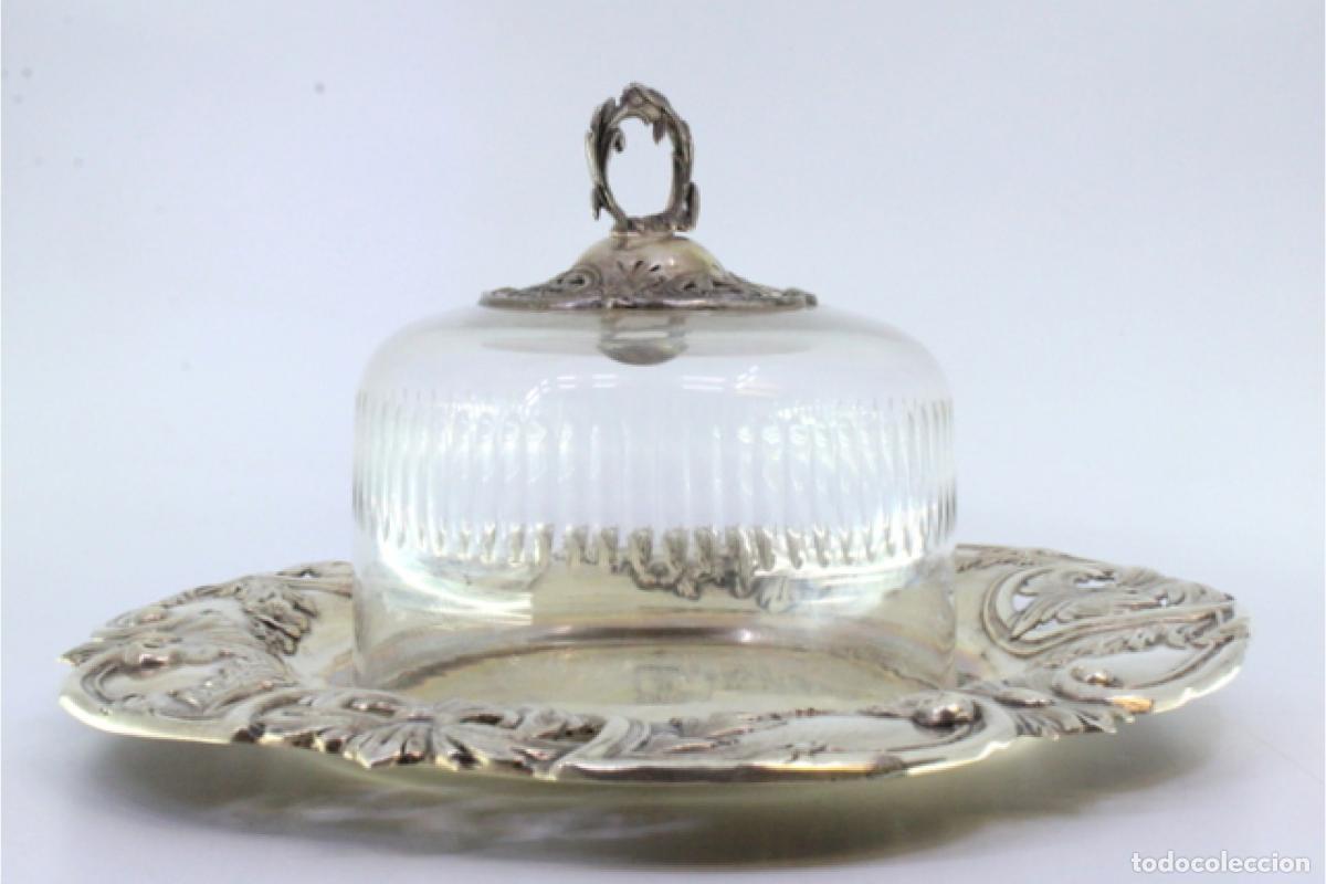 Antig&uuml;edades: plato de queso de plata - Foto 2