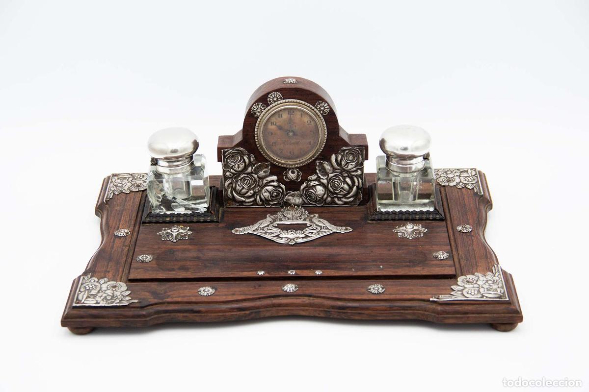 Antiquit&eacute;s: tintero de plata