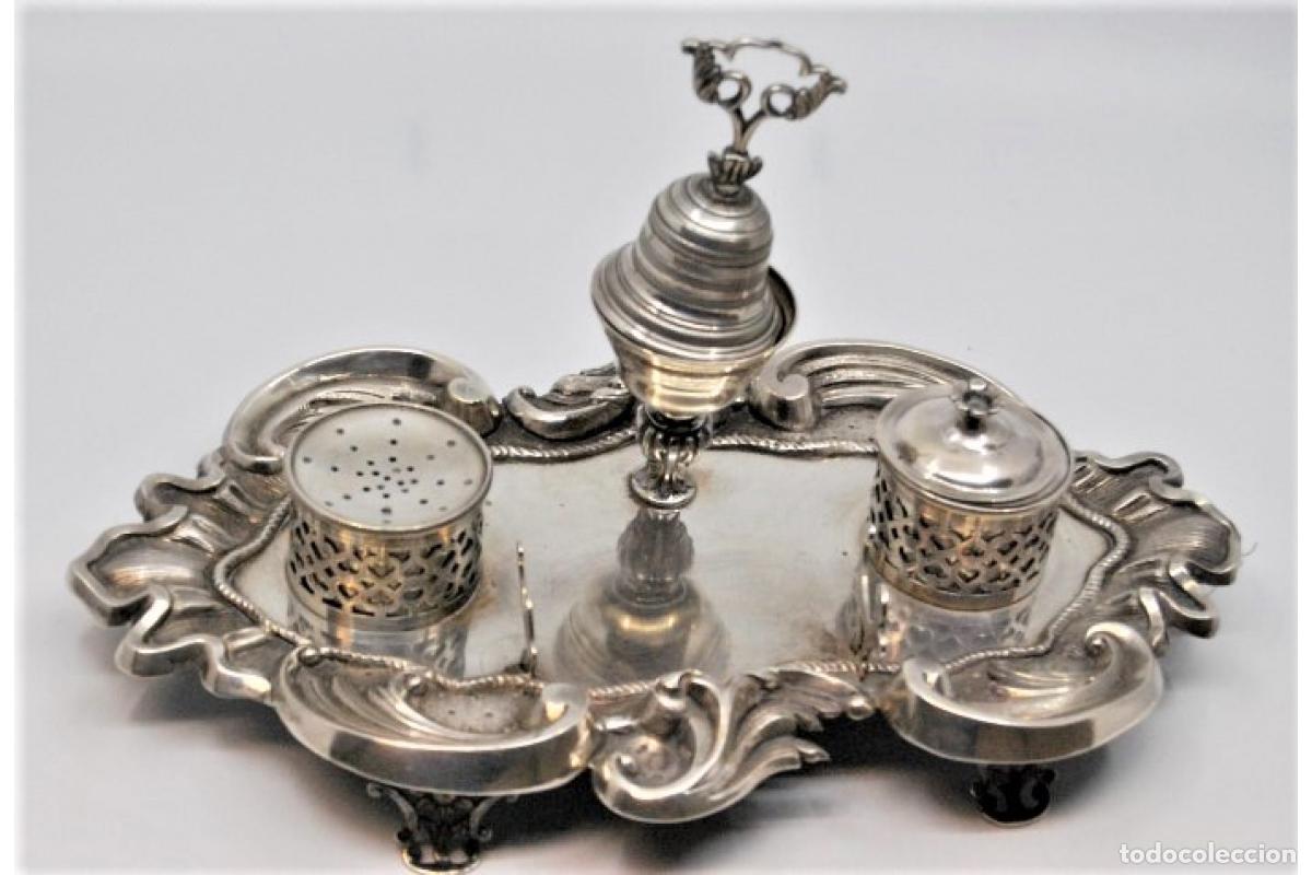 Antig&uuml;edades: tintero de plata - Foto 7