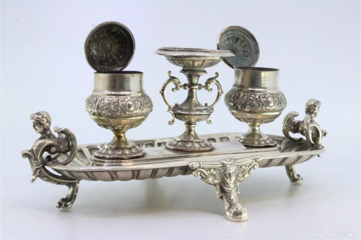 Antig&uuml;edades: tintero de plata - Foto 2