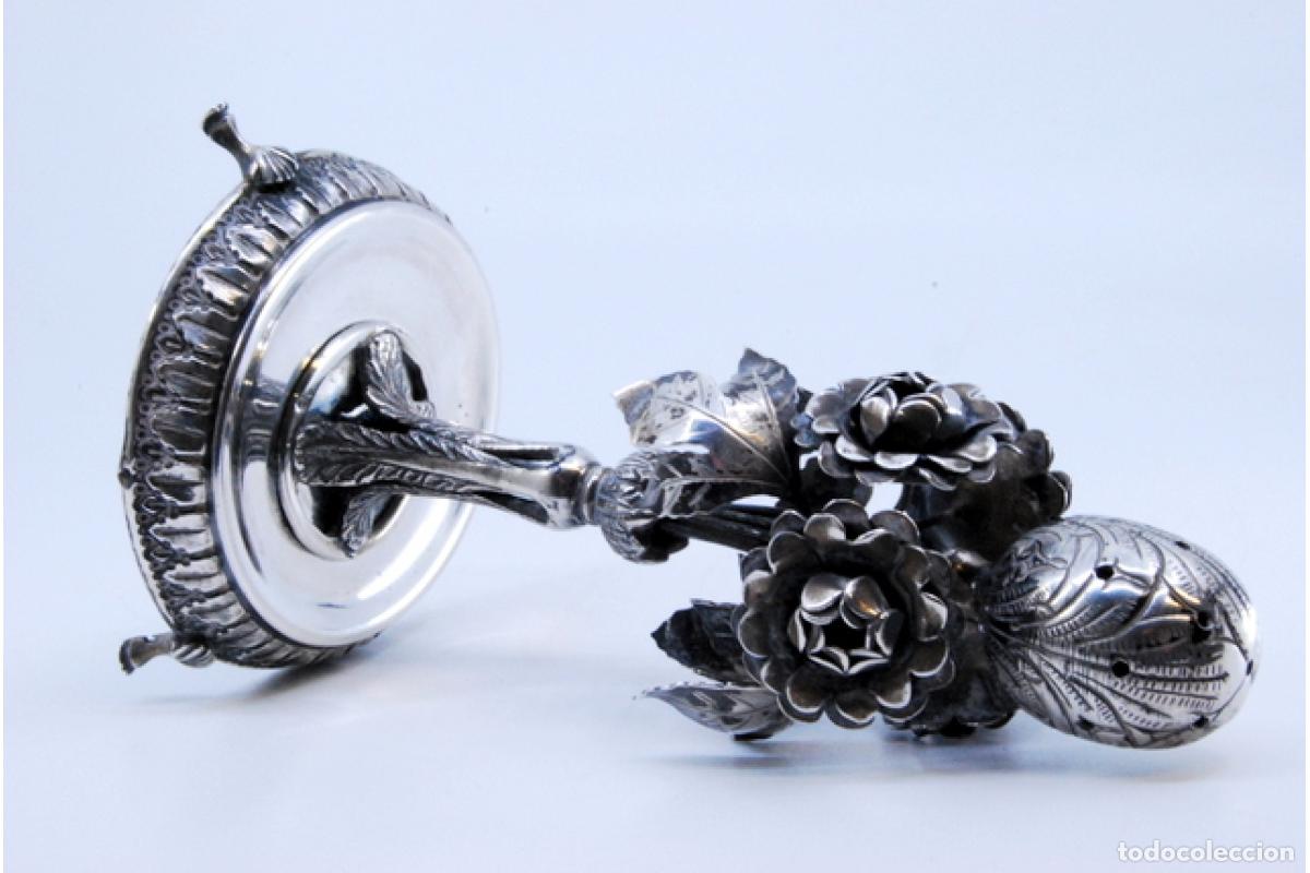 Antig&uuml;edades: Palillero de plata - Flores - Foto 2