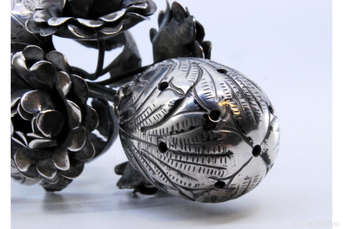 Antig&uuml;edades: Palillero de plata - Flores - Foto 5
