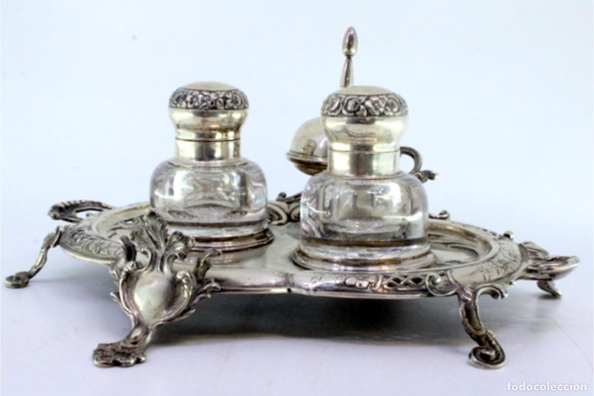 Antig&uuml;edades: tintero de plata - Foto 2