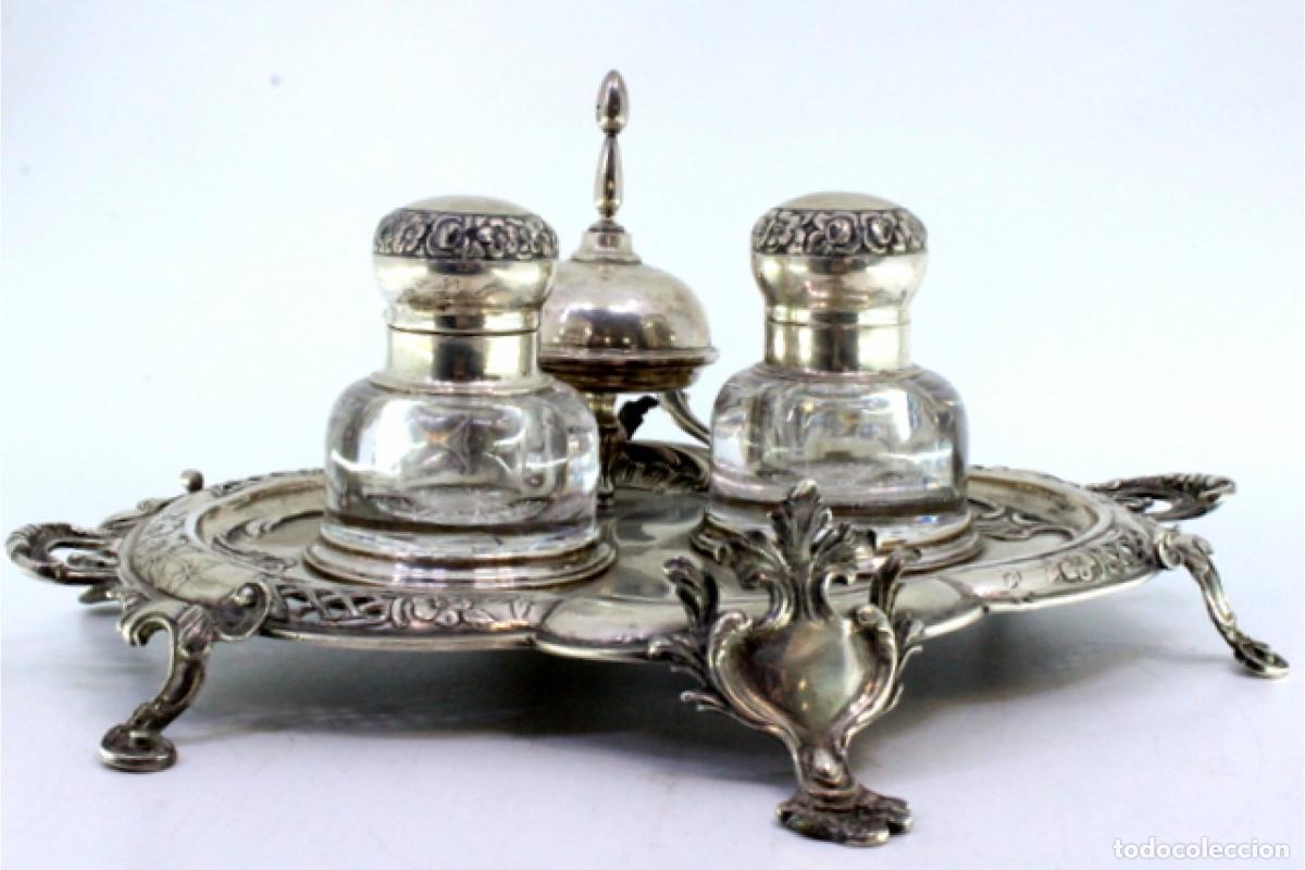 Antig&uuml;edades: tintero de plata - Foto 4