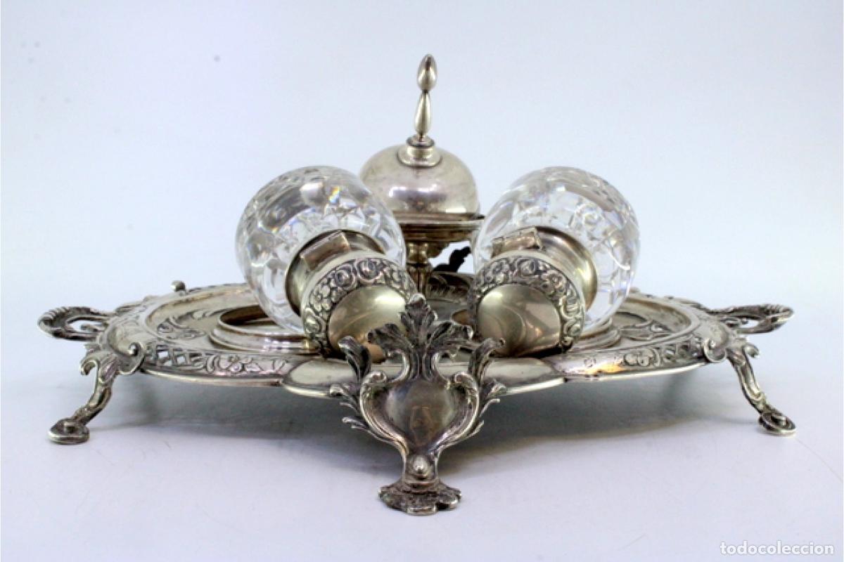 Antig&uuml;edades: tintero de plata - Foto 7