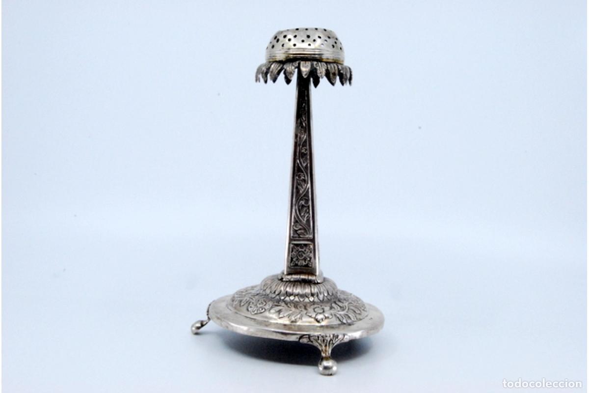 Antig&uuml;edades: Palillero de plata - Obelisco y flor - Foto 2