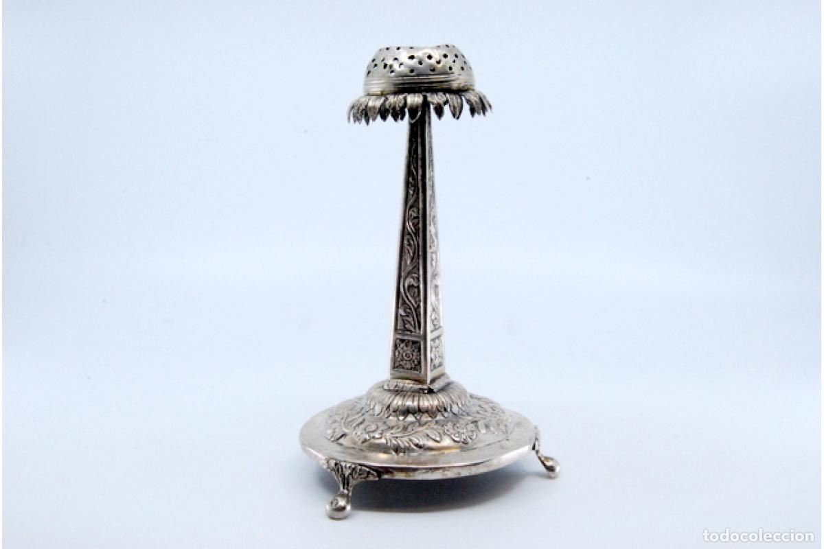 Antig&uuml;edades: Palillero de plata - Obelisco y flor - Foto 3