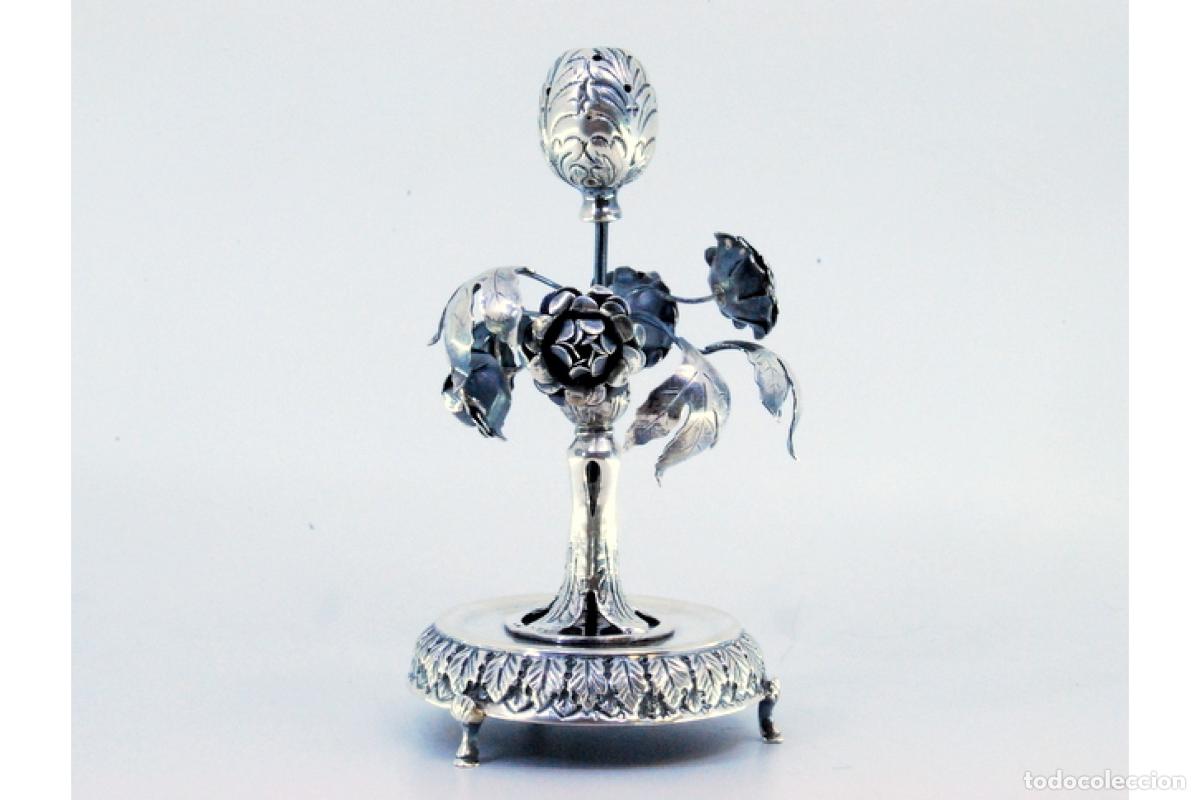 Antig&uuml;edades: Palillero de plata - Flores - Foto 2