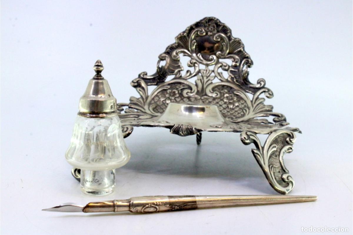 Antig&uuml;edades: tintero de plata - Foto 4