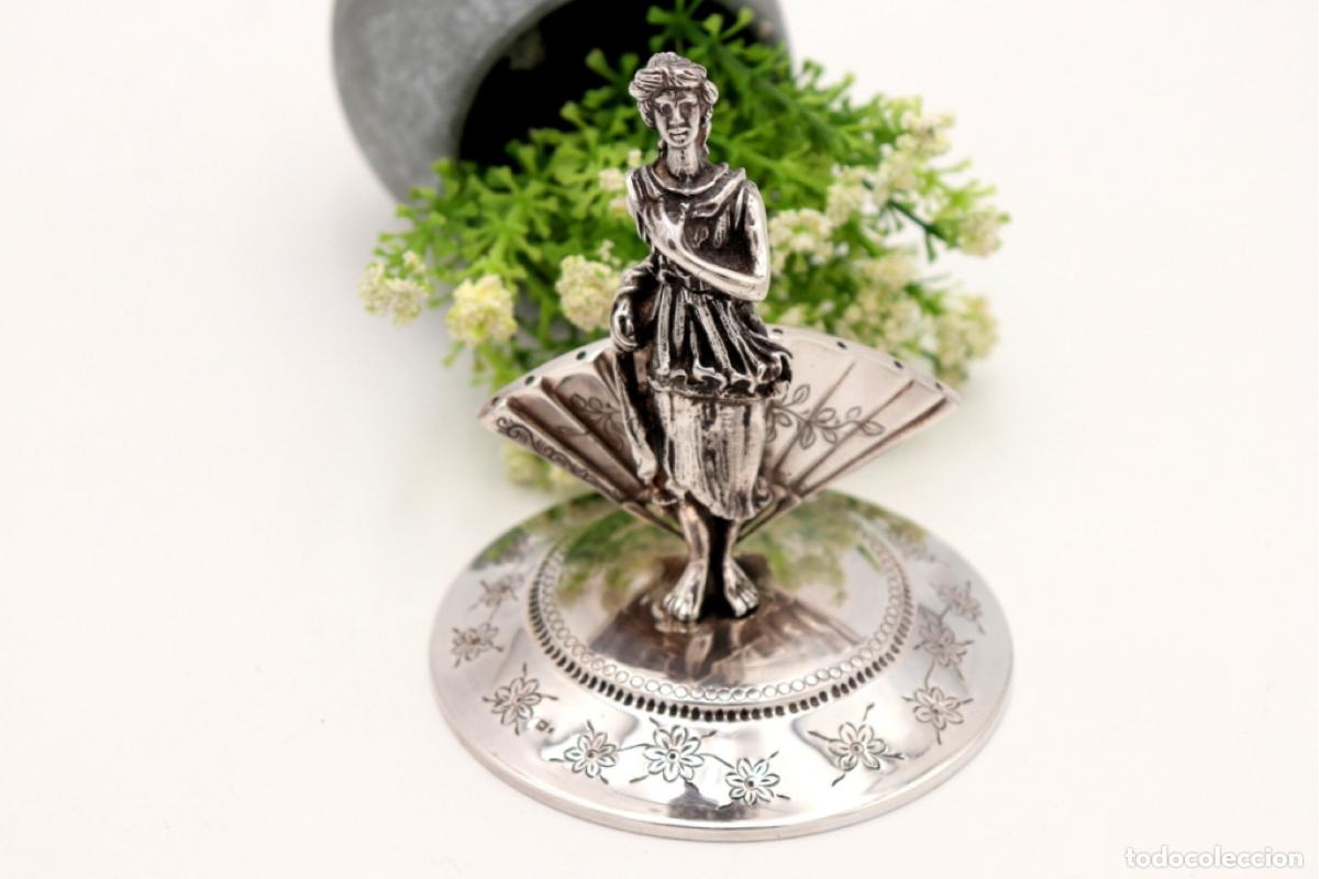 Antig&uuml;edades: Palillero de plata - Dama con abanico - Foto 2