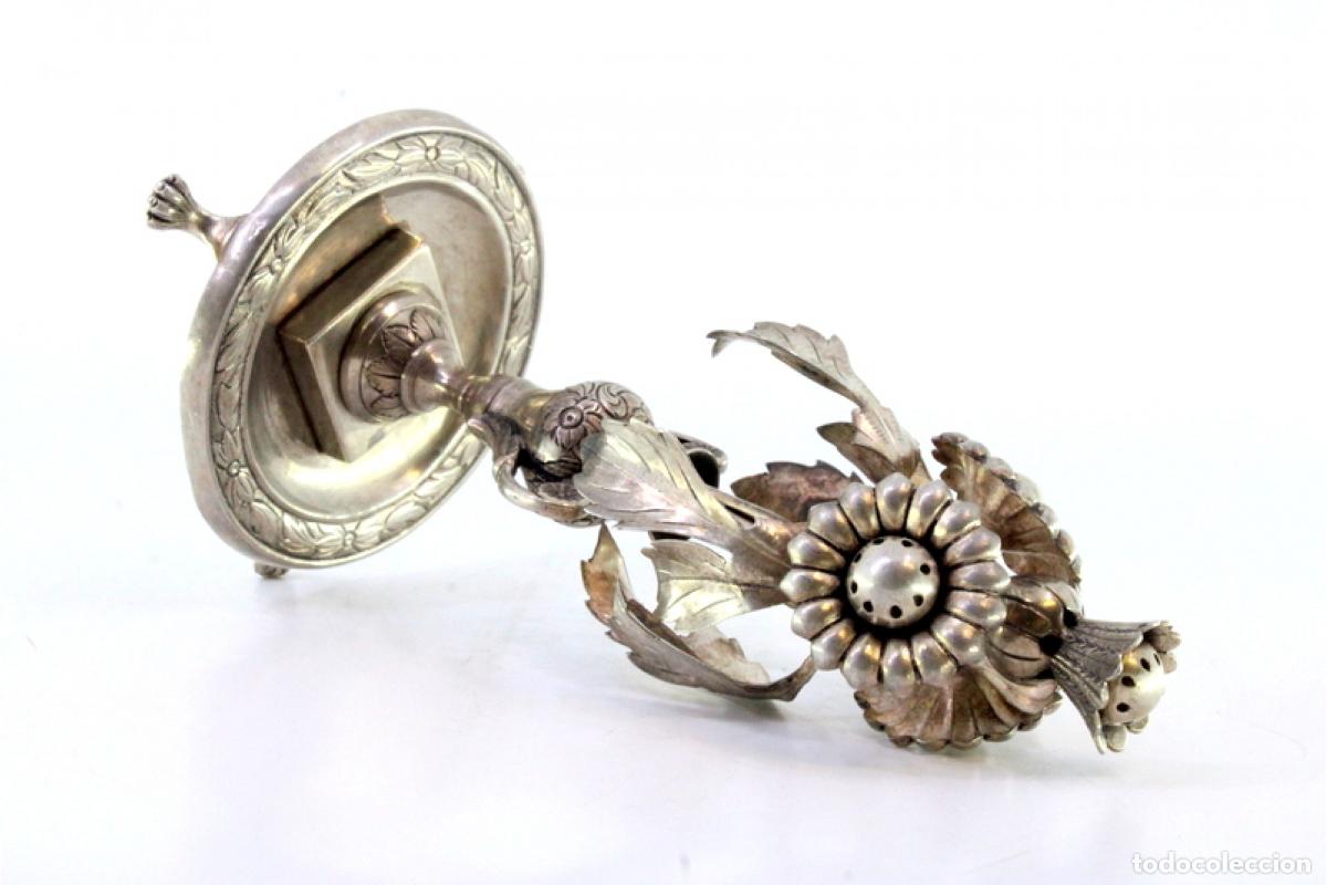Antig&uuml;edades: Palillero de plata - Jarr&oacute;n con flores - Foto 4