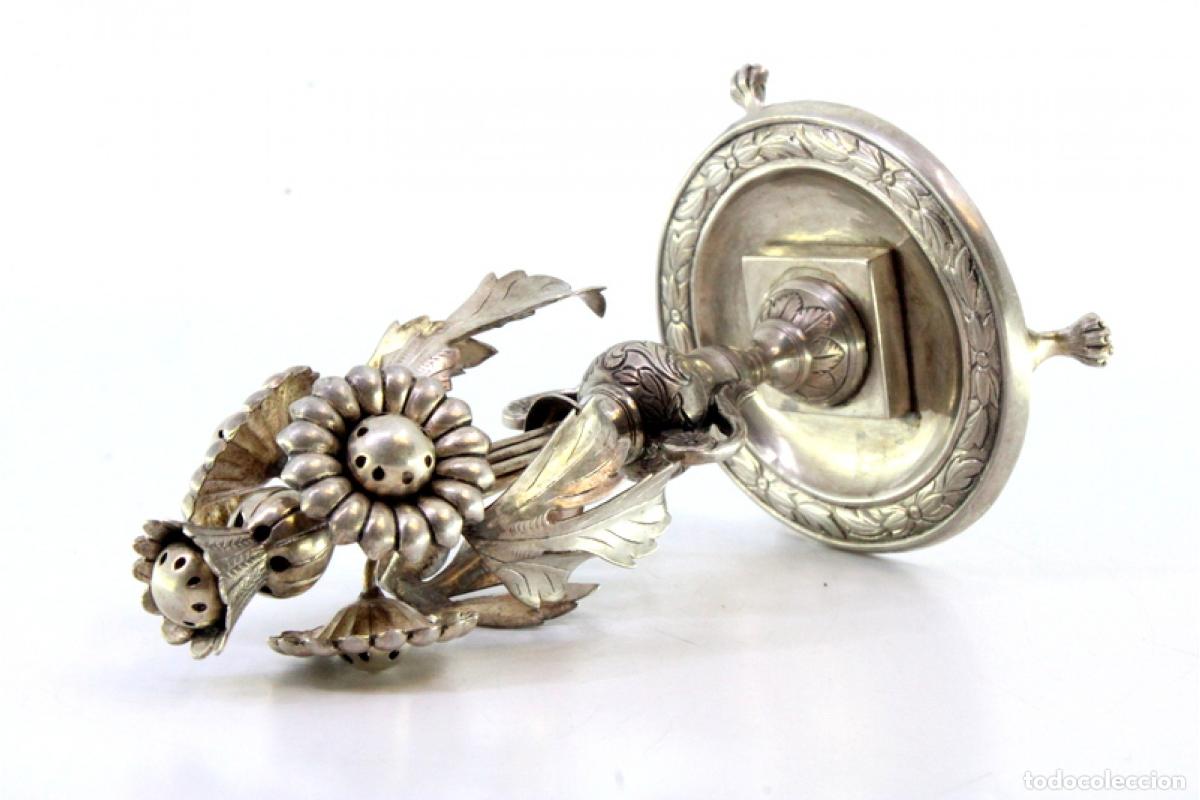 Antig&uuml;edades: Palillero de plata - Jarr&oacute;n con flores - Foto 5