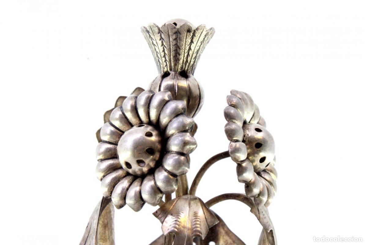 Antig&uuml;edades: Palillero de plata - Jarr&oacute;n con flores - Foto 7