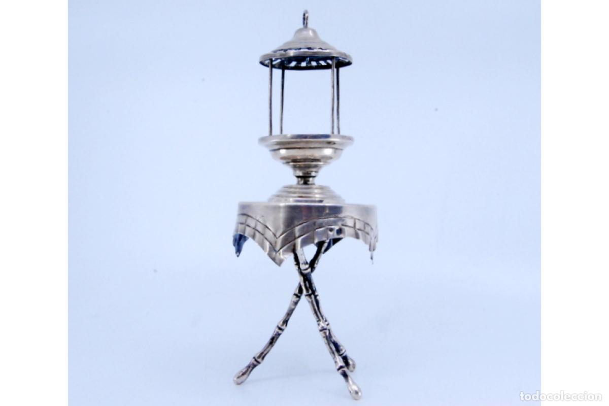 Antig&uuml;edades: Palillero de plata - Mesa con jaula - Foto 2