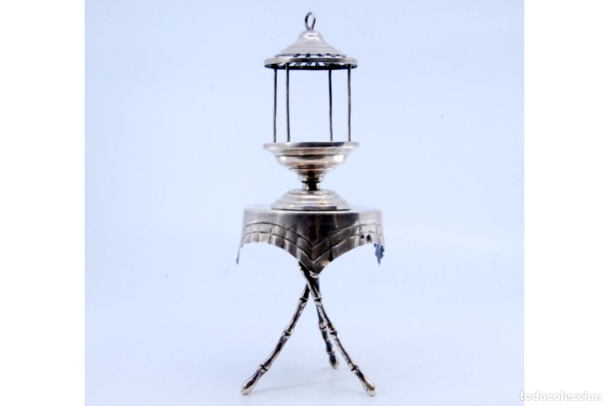 Antig&uuml;edades: Palillero de plata - Mesa con jaula - Foto 4