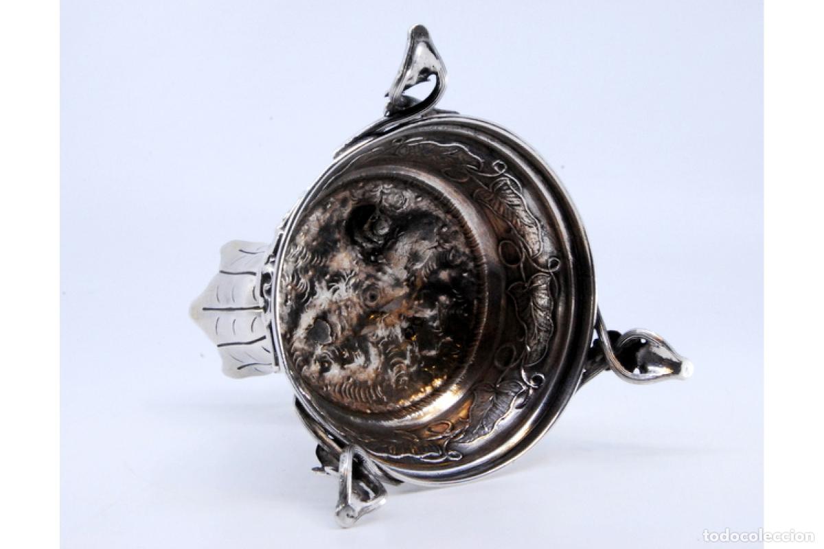 Antig&uuml;edades: Palillero de plata - Flor y p&aacute;jaro - Foto 8