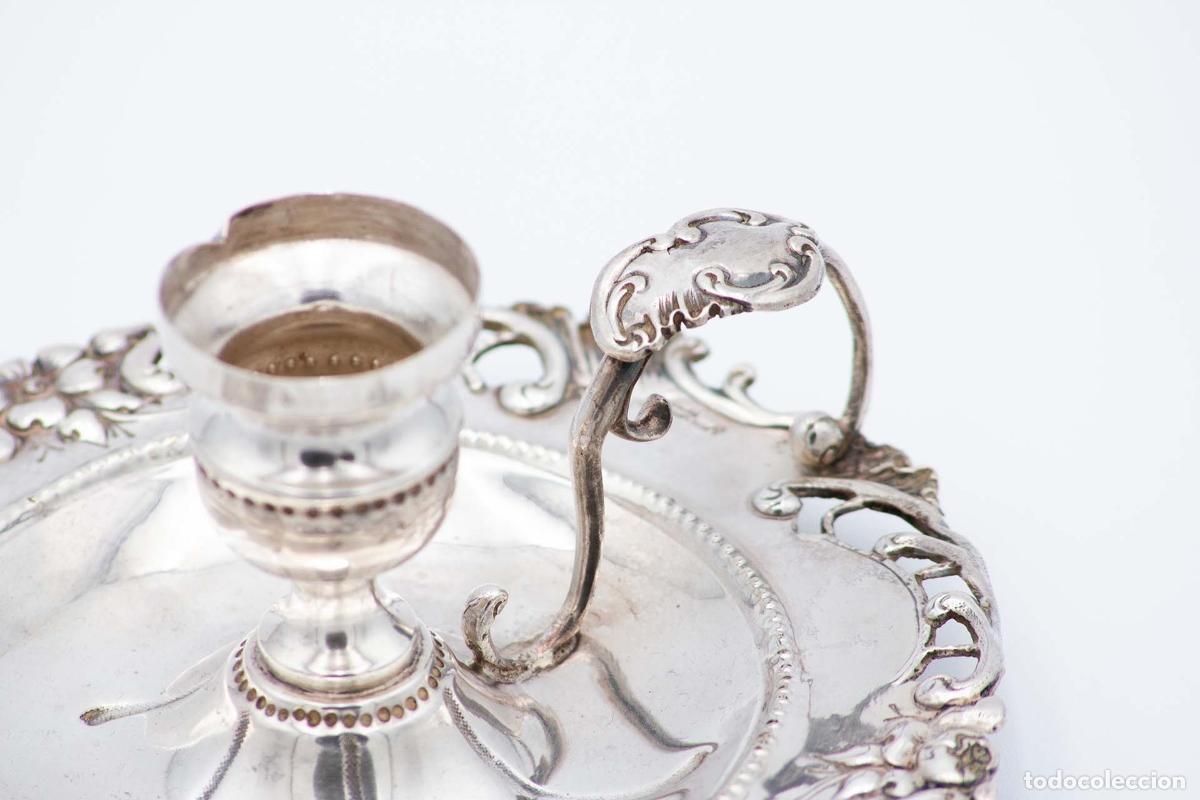 Antig&uuml;edades: Candelero de mano, en plata - Foto 4