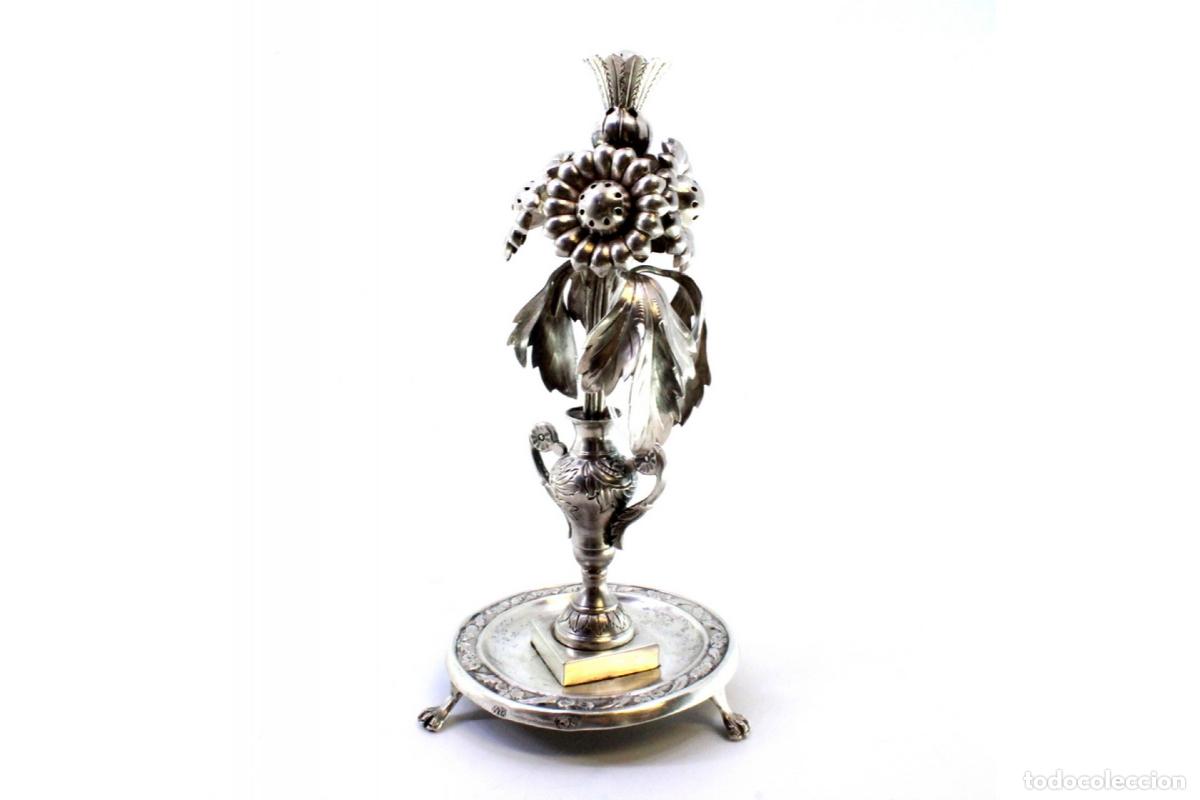 Antig&uuml;edades: Palillero de plata - Flores - Foto 2