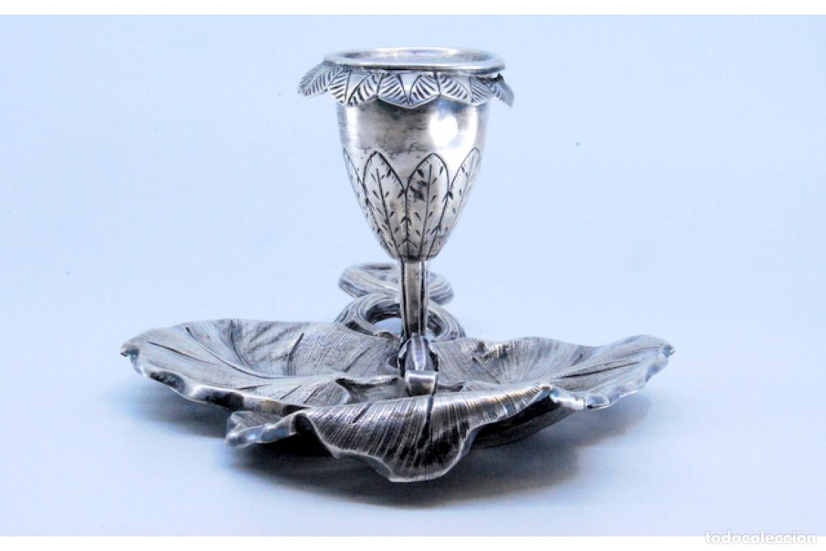 Antig&uuml;edades: Candelero de mano, en plata - Foto 5